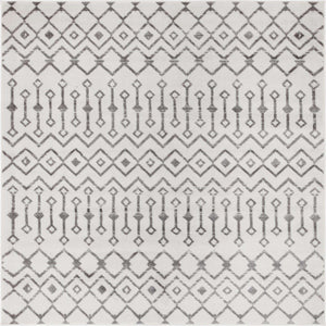 Ivory 6' 1 x 6' 1 Moroccan Trellis Square Area Rug