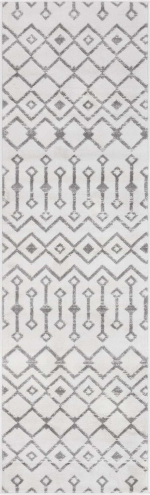 Ivory 2' 6 x 8' 2 Moroccan Trellis Runner Area Rug
