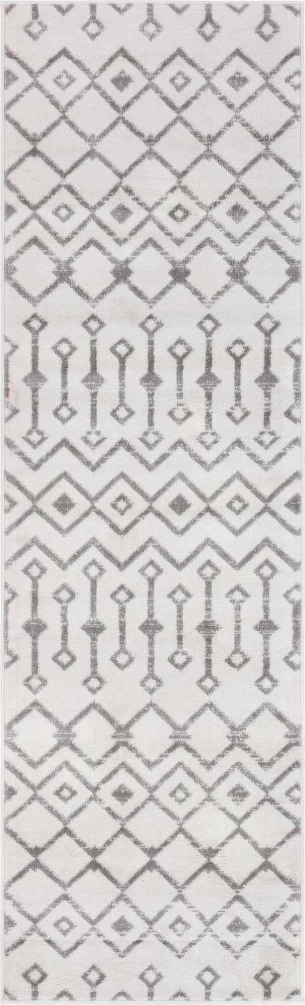 Ivory 2' 6 x 8' 2 Moroccan Trellis Runner Area Rug
