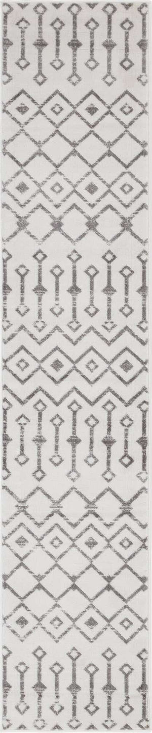 Ivory 2' x 9' 10 Moroccan Trellis Runner Area Rug