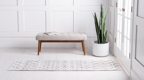 Ivory 2' 6 x 8' 2 Moroccan Trellis Runner Area Rug 100% Polypropylene Easy Clean Geometric Traditional Carpet for Interior Design Home Decor for Sale at Rug Engine