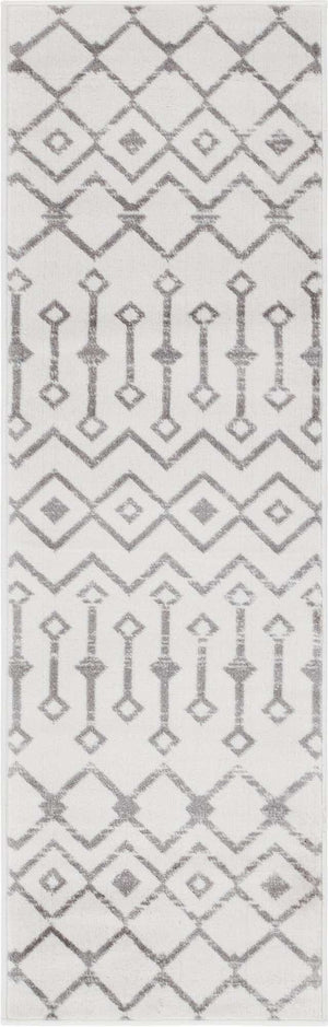 Ivory 2' x 6' 7 Moroccan Trellis Runner Area Rug