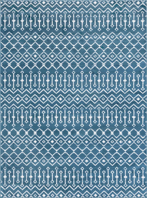 Blue 8' x 11' Moroccan Trellis Rectangle Rug