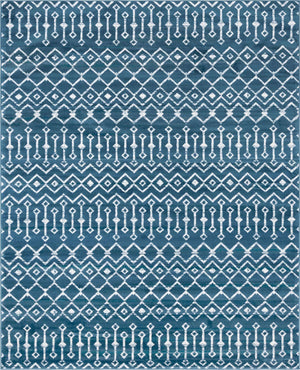 Blue 8' x 10' Moroccan Trellis Rectangle Rug