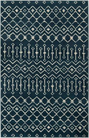 Blue 5' 3 x 8' Moroccan Trellis Rectangle Area Rug