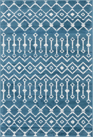 Blue 4' 1 x 6' 1 Moroccan Trellis Rectangle Area Rug