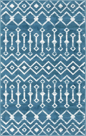 Blue 3' 1 x 5' 3 Moroccan Trellis Rectangle Area Rug