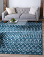 Blue 6' 1 x 6' 1 Moroccan Trellis Square Area Rug