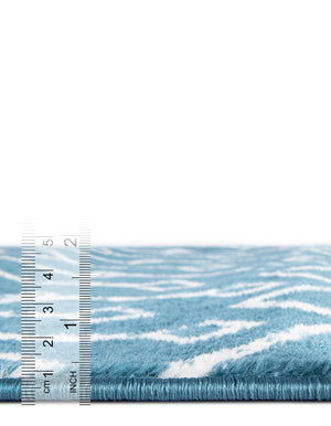 Blue 2' 6 x 8' 2 Moroccan Trellis Runner Rug
