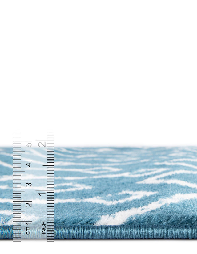 Blue 2' 6 x 8' 2 Moroccan Trellis Runner Rug