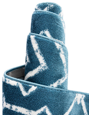 Blue 2' x 7' Moroccan Trellis Runner Rug