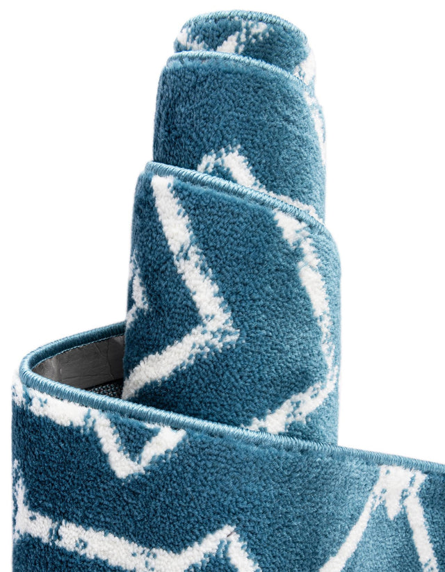 Blue 2' x 7' Moroccan Trellis Runner Rug
