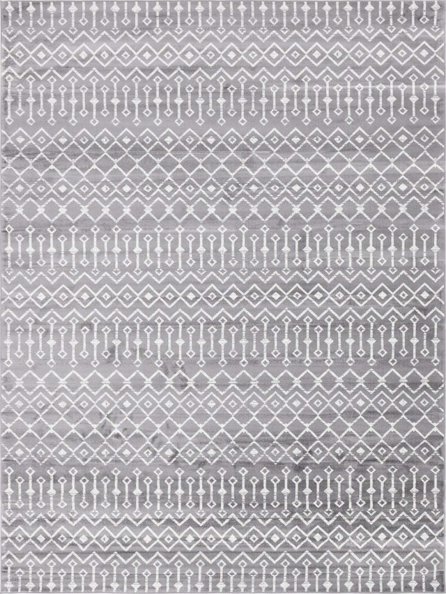 Gray 10' x 13' 1 Moroccan Trellis Rectangle Area Rug