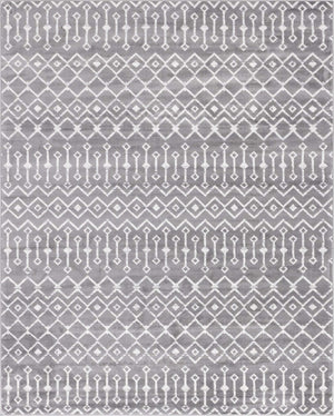 Gray 7' 10 x 10' Moroccan Trellis Rectangle Area Rug