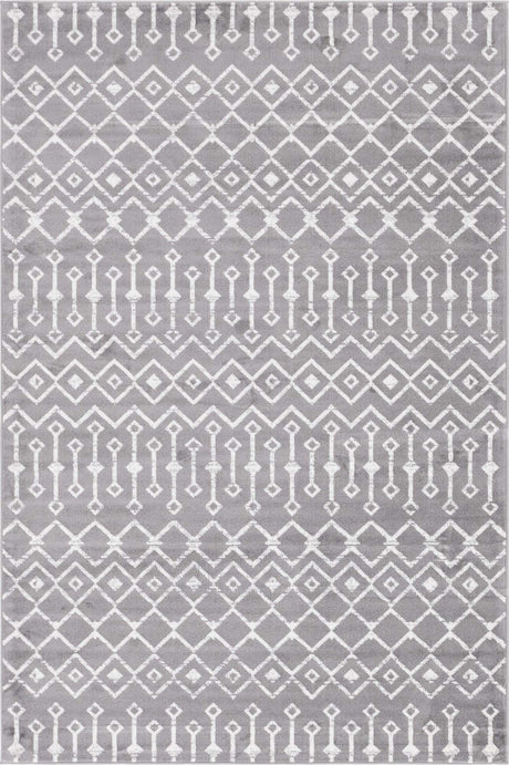 Gray 6' x 9' Moroccan Trellis Rectangle Rug