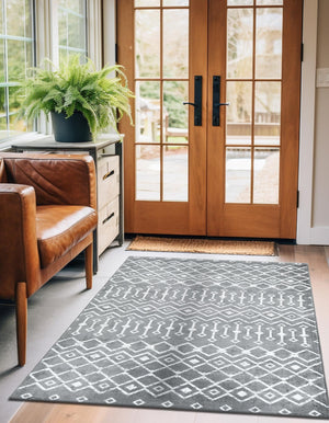 Gray 3' 3 x 5' 3 Moroccan Trellis Rectangle Rug
