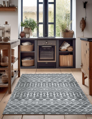 Gray 4' 1 x 6' 1 Moroccan Trellis Rectangle Rug
