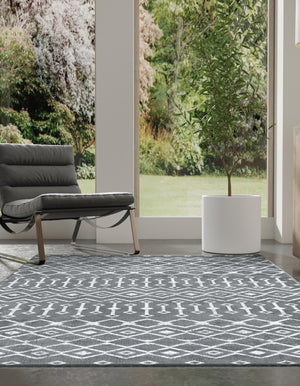 Gray 7' 1 x 10' Moroccan Trellis Rectangle Area Rug