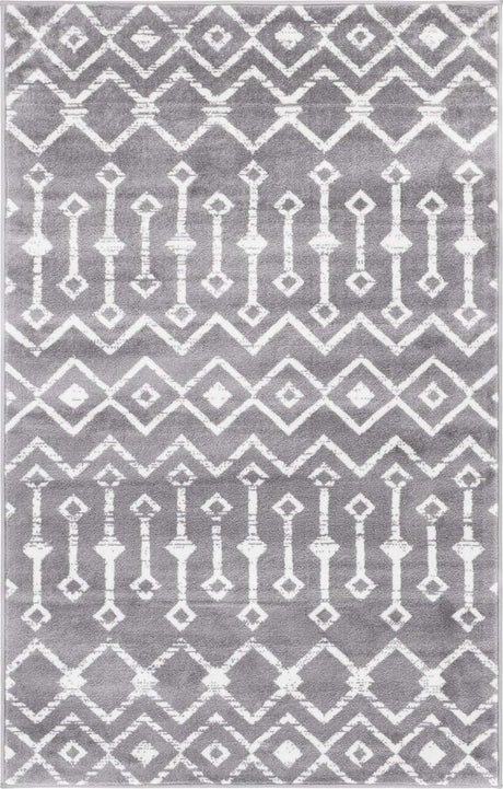 Gray 3' 3 x 5' 3 Moroccan Trellis Rectangle Rug