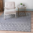 Gray 6' x 6' Moroccan Trellis Square Rug