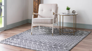 Gray 8' x 8' Moroccan Trellis Square Rug
