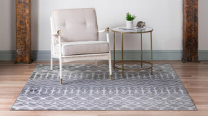 Gray 8' x 8' Moroccan Trellis Square Rug