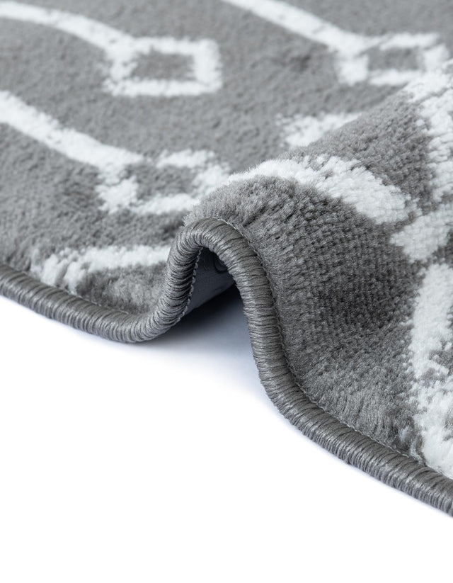 Gray 8' x 8' Moroccan Trellis Square Rug