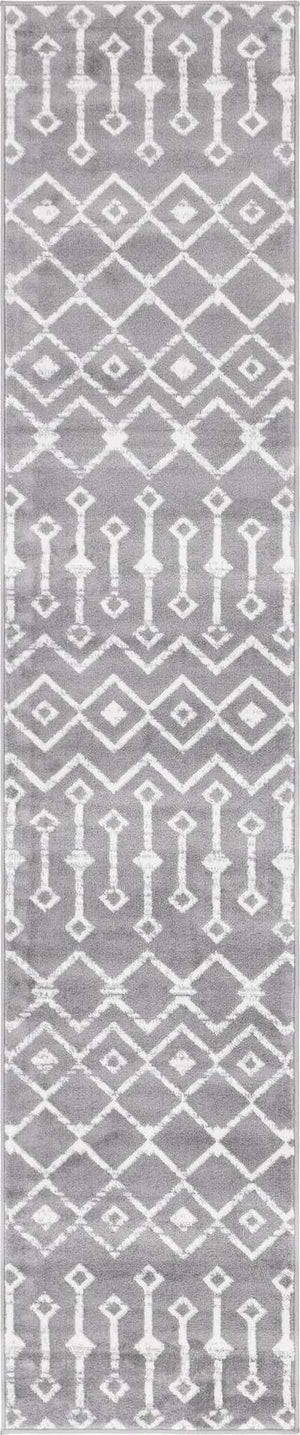 Gray 2' x 9' 10 Moroccan Trellis Runner Area Rug