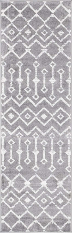 Gray 2' x 6' 7 Moroccan Trellis Runner Area Rug