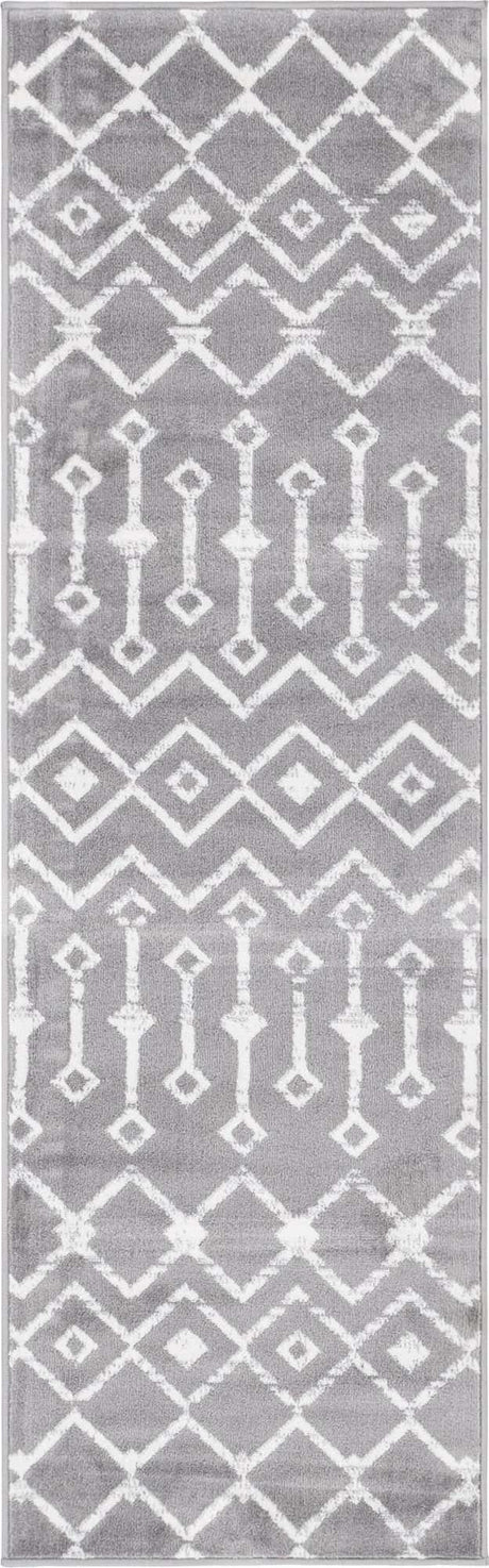Gray 2' x 6' 7 Moroccan Trellis Runner Area Rug