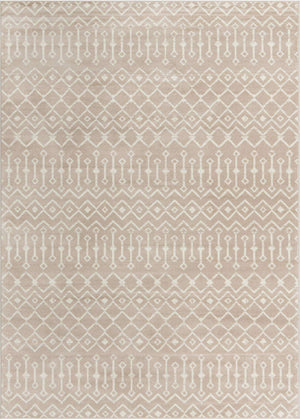 Beige 8' x 11' Moroccan Trellis Rectangle Rug