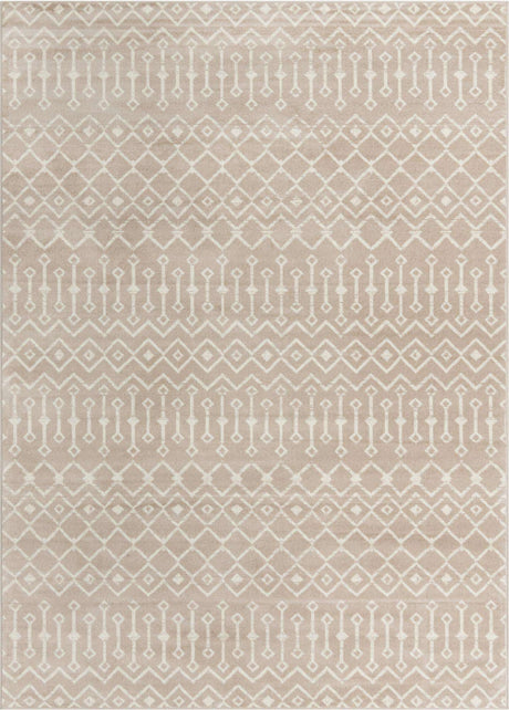 Beige 8' x 11' Moroccan Trellis Rectangle Rug