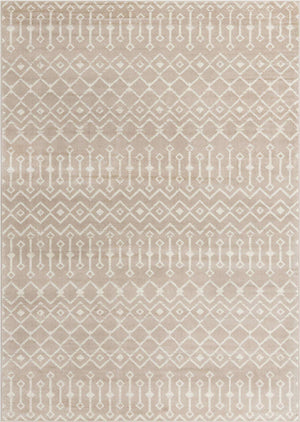 Beige 7' 1 x 10' Moroccan Trellis Rectangle Rug