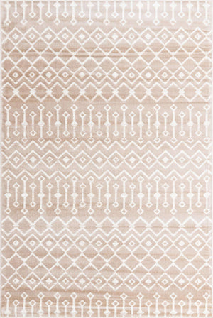 Beige 6' 1 x 9' Moroccan Trellis Rectangle Rug