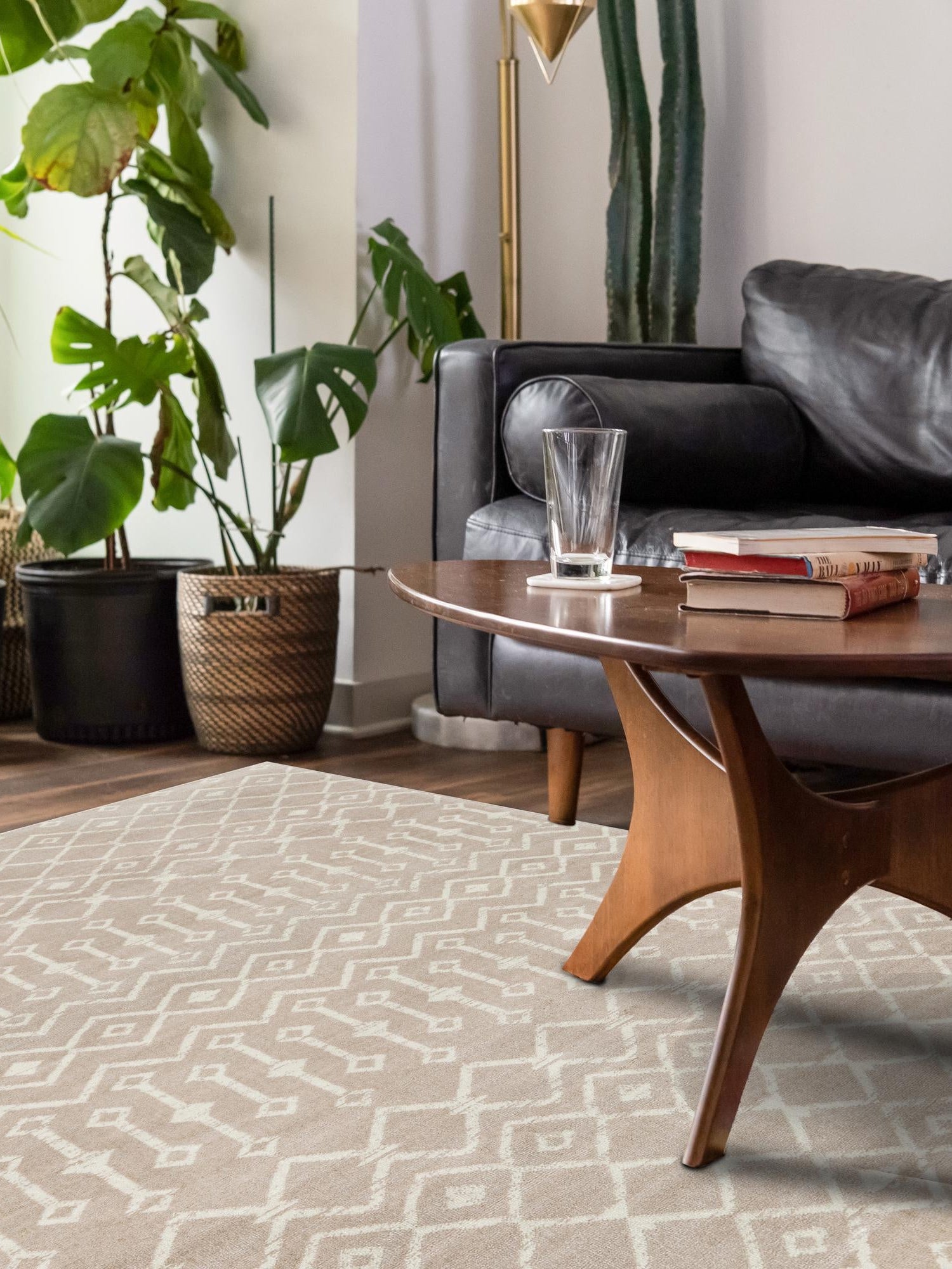Beige 7' 10 x 11' Moroccan Trellis Rectangle Area Rug 100% Polypropylene Easy Clean Geometric Traditional Carpet for Interior Design Home Decor for Sale at Rug Engine