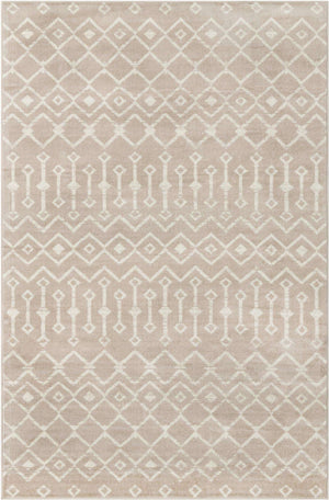 Beige 5' 3 x 8' Moroccan Trellis Rectangle Area Rug
