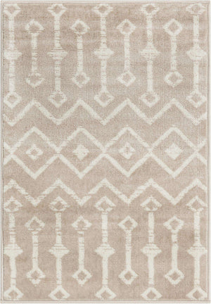 Beige 2' x 3' 1 Moroccan Trellis Rectangle Area Rug