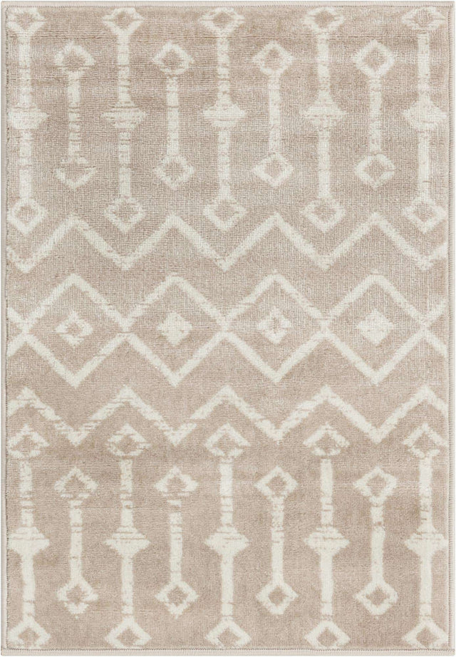 Beige 2' x 3' 1 Moroccan Trellis Rectangle Area Rug
