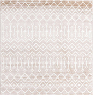 Beige 6' 1 x 6' 1 Moroccan Trellis Square Area Rug