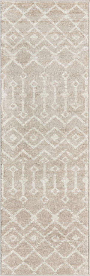 Beige 2' x 7' Moroccan Trellis Runner Rug