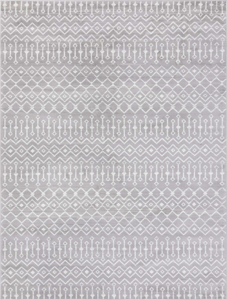 Light Gray 10' x 13' 1 Moroccan Trellis Rectangle Rug