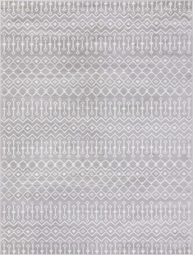 Light Gray 10' x 13' 1 Moroccan Trellis Rectangle Rug