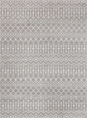 Light Gray 7' 10 x 11' Moroccan Trellis Rectangle Area Rug