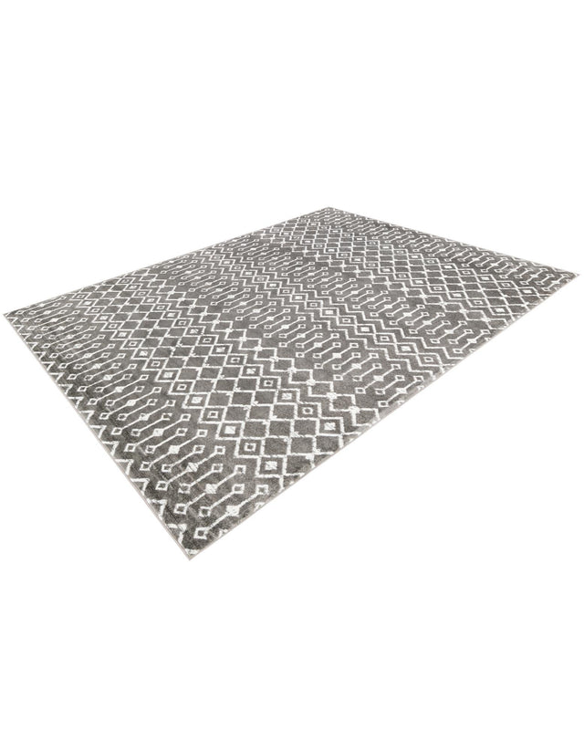 Light Gray 7' 10 x 10' Moroccan Trellis Rectangle Area Rug