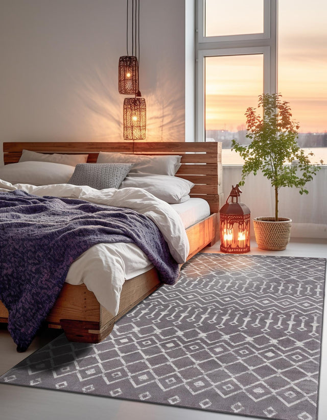 Light Gray 11' x 16' 5 Moroccan Trellis
