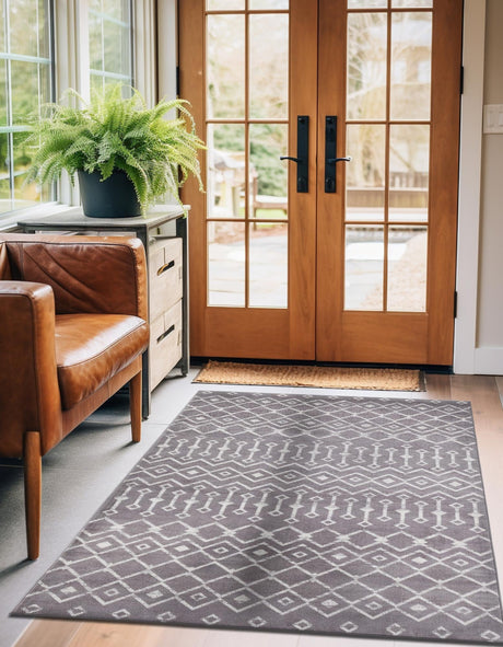 Light Gray 10' 8 x 16' 5 Moroccan Trellis Rectangle Area Rug 100% Polypropylene Easy Clean Geometric Traditional Carpet for Interior Design Home Decor for Sale at Rug Engine