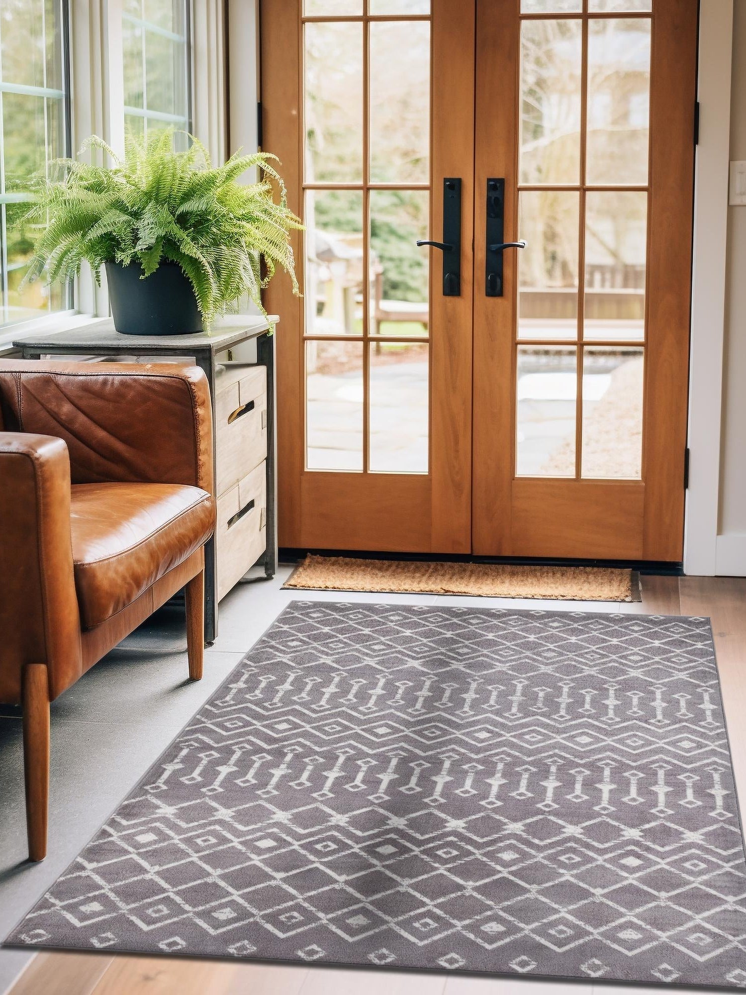 Light Gray 10' x 13' 1 Moroccan Trellis Rectangle Area Rug 100% Polypropylene Easy Clean Geometric Traditional Carpet for Interior Design Home Decor for Sale at Rug Engine