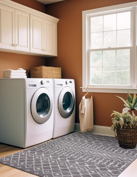 Light Gray 7' 10 x 10' Moroccan Trellis Rectangle Area Rug 100% Polypropylene Easy Clean Geometric Traditional Carpet for Interior Design Home Decor for Sale at Rug Engine