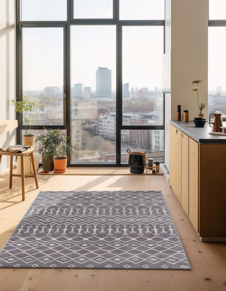 Light Gray 7' 10 x 11' Moroccan Trellis Rectangle Area Rug 100% Polypropylene Easy Clean Geometric Traditional Carpet for Interior Design Home Decor for Sale at Rug Engine