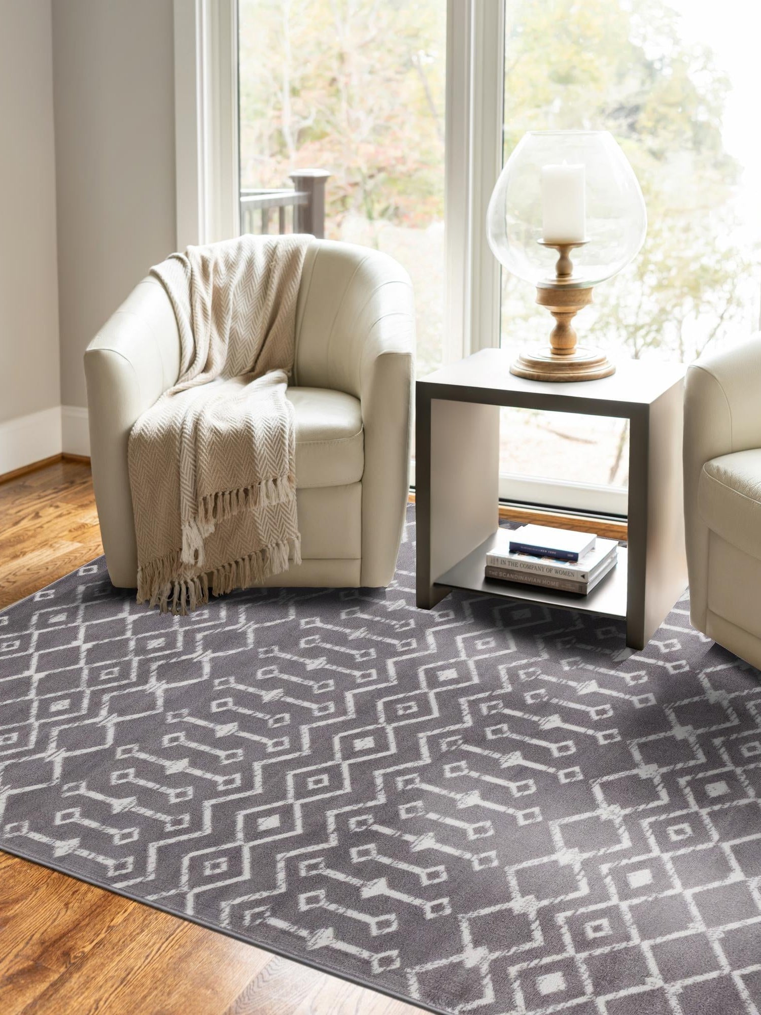 Light Gray 4' 1 x 6' 1 Moroccan Trellis Rectangle Area Rug 100% Polypropylene Easy Clean Geometric Traditional Carpet for Interior Design Home Decor for Sale at Rug Engine